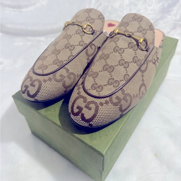 GUCCI Princetown Canvas Mule Slippers - Picture 10 of 11